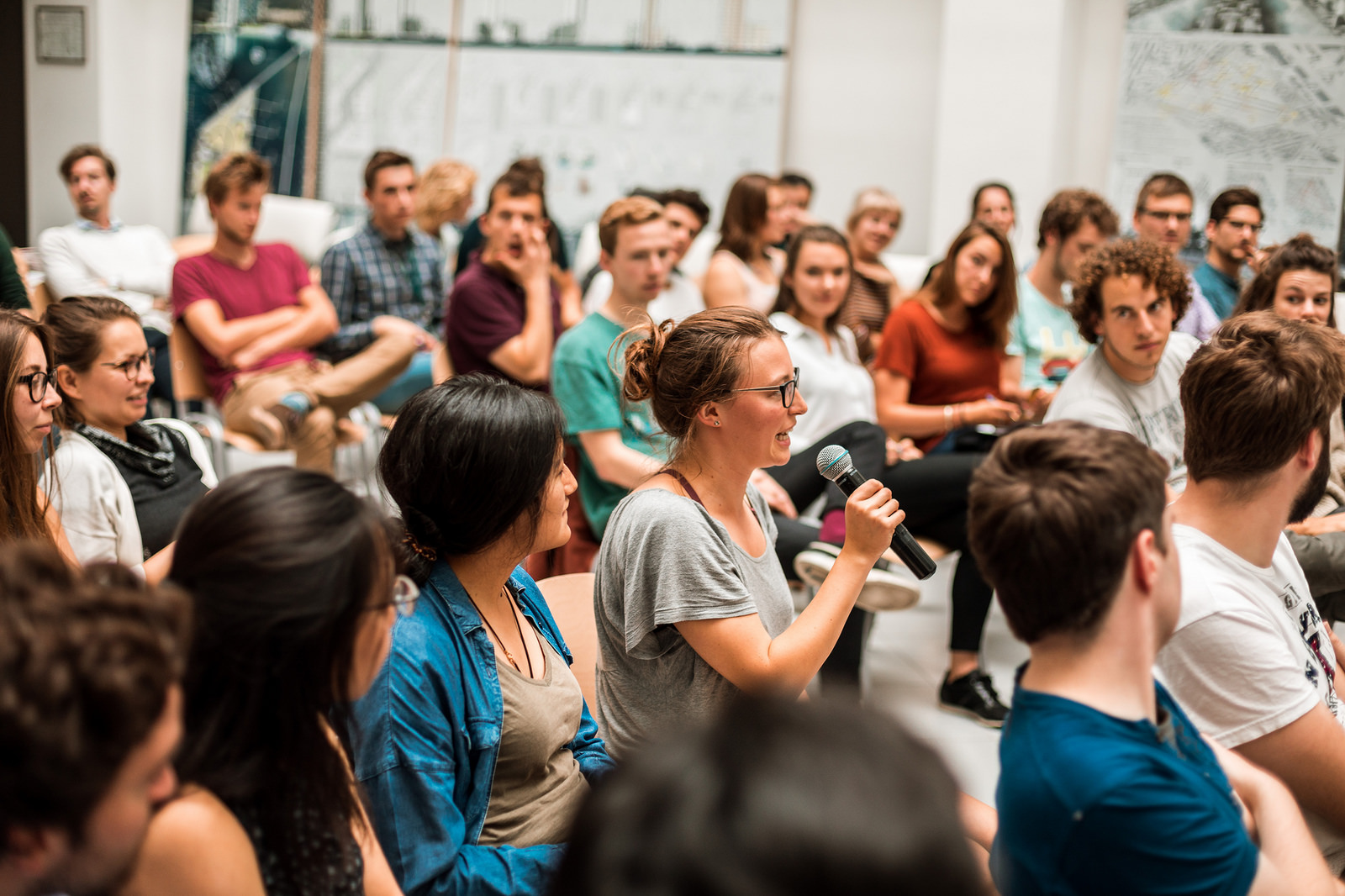 Members of civil society speaking to decision makers.