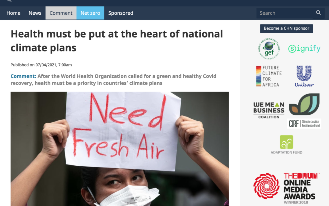 La salud debe ser parte integral de la política climática