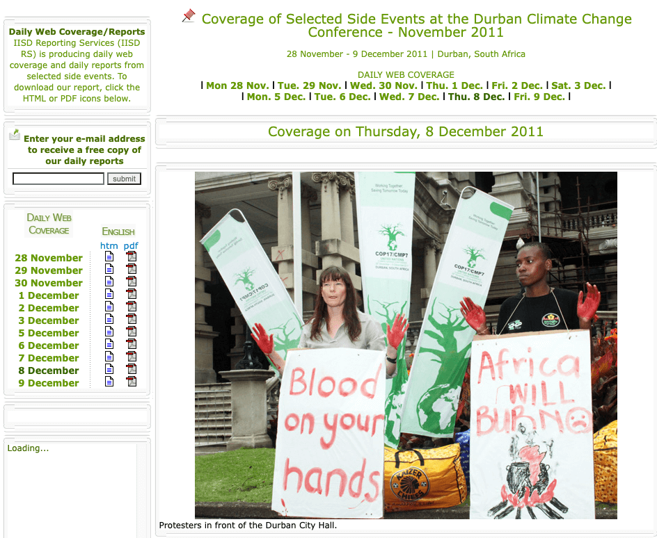 Protesters in front of the Durban City Hall.