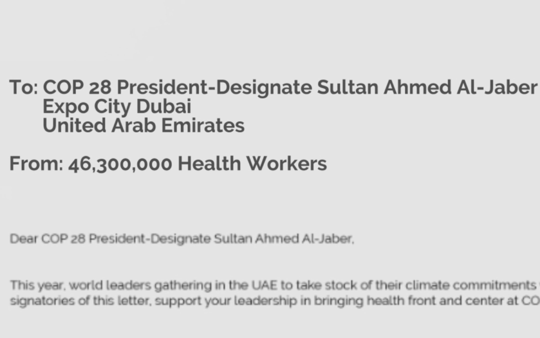 La comunidad médica y de salud internacional se une para exigir el fin de la dependencia de los combustibles fósiles en la COP28