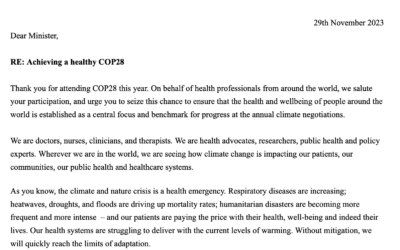 Health Professionals Urge Health Ministers Stand Up for Health During COP28
