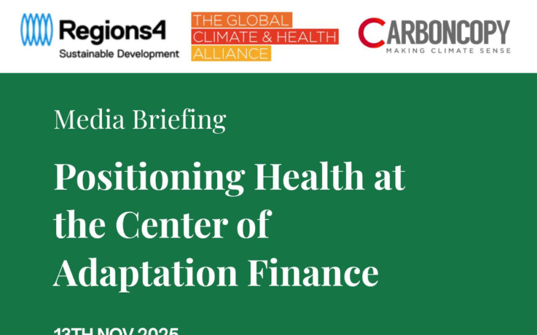 COP30 Nov 13 Press Conference: Positioning Health at the Center of Adaptation Finance